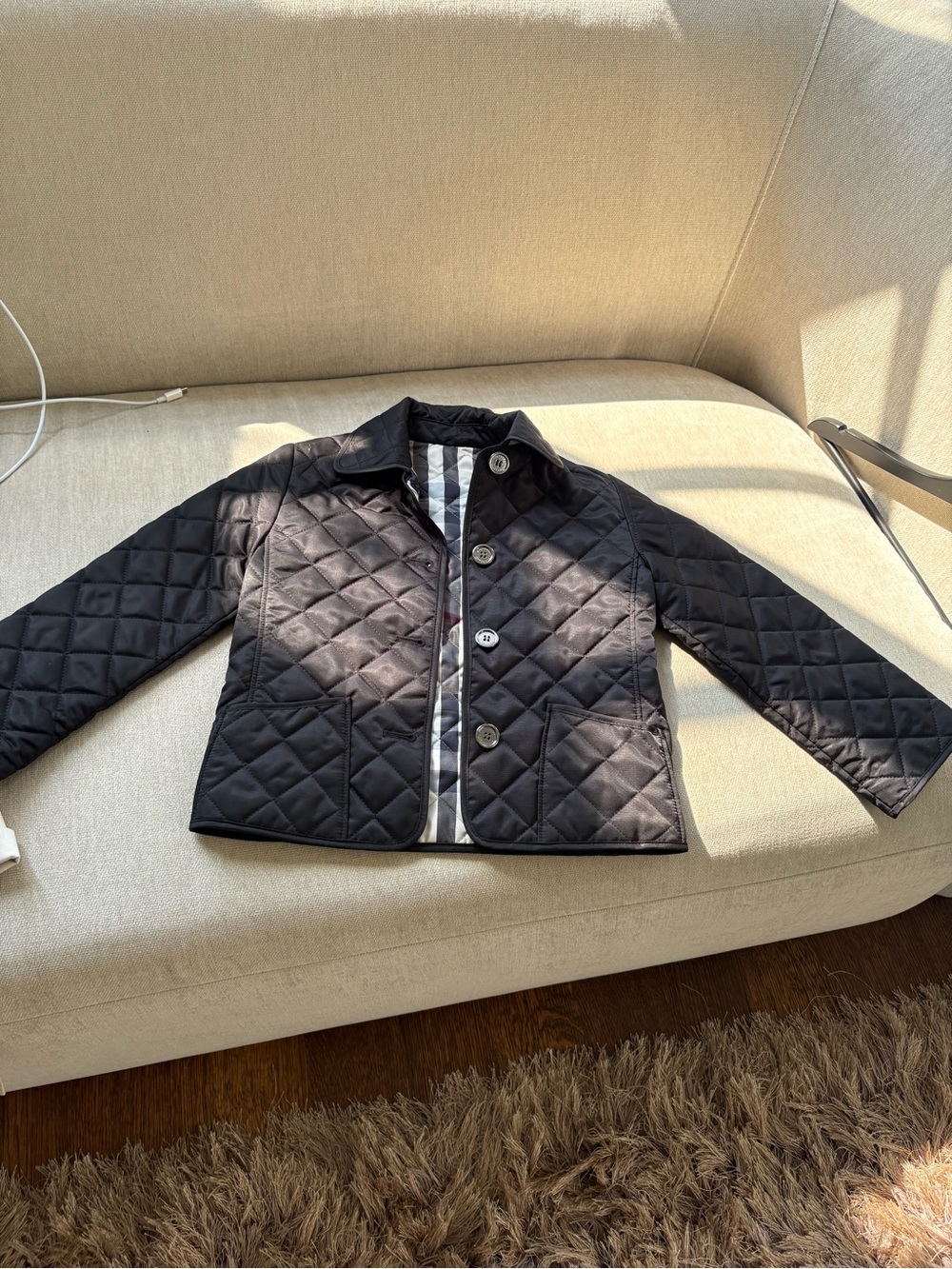 Burberry Children Quilted Jacket Nova Check Lining Size 4Y (104cm)